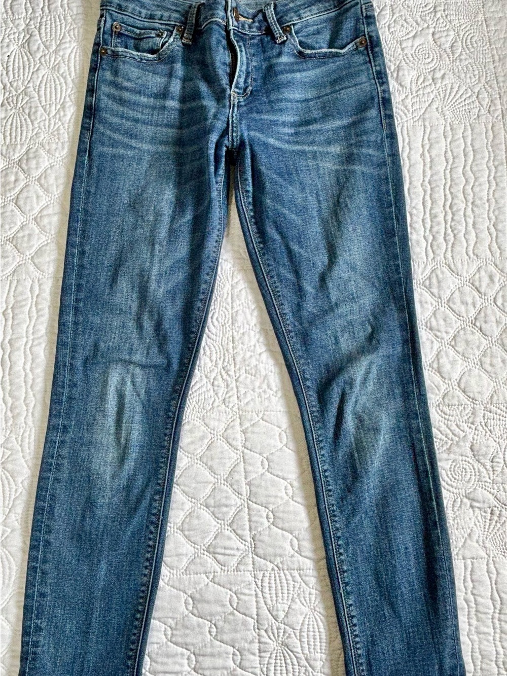 Vintage Y2K Lucky Brand Lolita Crop Skinny Jeans Womens 2/26 Blue Denim Wash